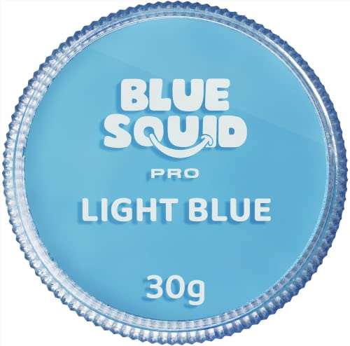 Blue Squid Pro, Pittura per il viso classica, colore azzurro (30 g), professionale, a base d’acqua, confezione singola, articoli di make-up per viso e corpo per adulti, bambini ed effetti speciali