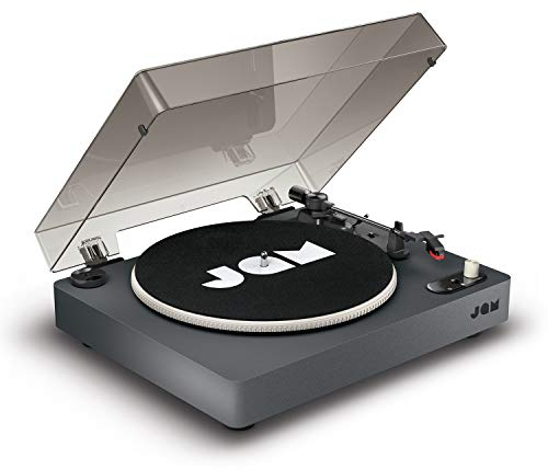 JAM Spun Out Plattenspieler Bluetooth - Record Player, 3-Geschwindigkeiten Vinyl-Player, Schallplattenspieler mit Staubschutz, Kopfhöreranschluss, Aux-In, Vinyl zu MP3 Umwandlung, Schwarz