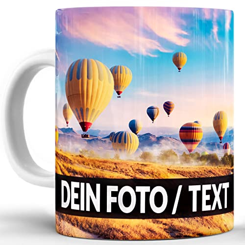 Personalisierte Tasse mit Foto & Text Selbst Gestalten – Fotobecher Bedrucken mit Bild, Motiv, Name & Logo – Individuelles Geschenk – Tasse Personalisiert individuell Fototasse mit Wunschdesign