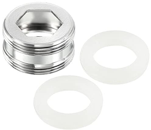 PATIKIL M22*1.0 Male to M22*1.0 Male Thread Faucet Adapter, Chromed Aerator Straight Connector for Garden Hose Water Filter Pipe, Silver