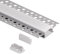 Rabando 6er Pack LED Alu Profile Unterputzprofil MUR für 20mm LED-Streifen mit einklickbarer Abdeckung Opal - 6 m