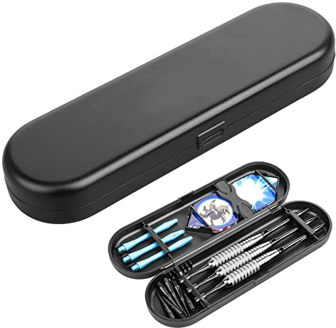 LONGHAO Dart Box,Darts HüLle,Darts Tasche Box,Hartschalen Darkoffers,Dart Case Tragetasche ZubehöR,Schwarzer Dartkoffer, Geeignet FüR Dartspitzen, Dartstangen Und DartflüGel,ZubehöR (Ohne ZubehöR)