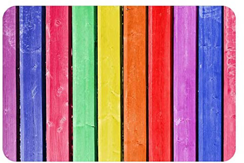 MDEIMAT Bunte Holz Indoor Outdoor Fußmatte Boden Teppich Gummi rutschfeste Eingang Tür Matte Küche Teppich