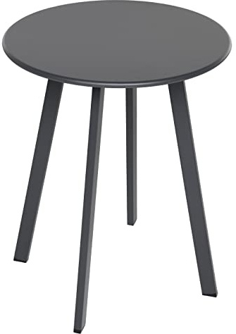 Dehner Kaffeetisch Lian, ca. Ø 40 cm, Höhe ca. 50 cm, Stahl, pulverbeschichtet, grau | Stahl, pulverbeschichtet