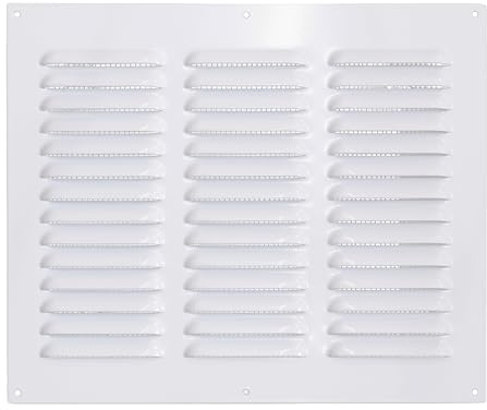 Rejilla de ventilación metálica (30,5 x 25 cm), color blanco