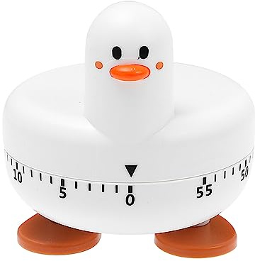 DOITOOL Kitchen Timer, Mechanical Timer, Baking, Shape Cooking, 60 Countdown, Cooker Reminder (White)