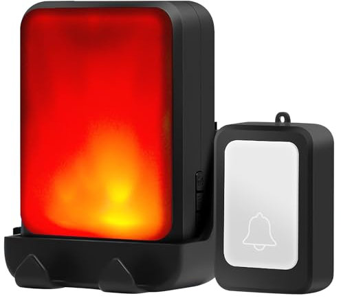 Campanello lampeggiante di grande volume, con 7 colori di luce intensa e 4 volumi, campanello wireless, a casa/ufficio, adatto per anziani, ipovedenti, donne incinte, bambini, chiama la tua famiglia
