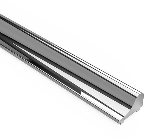 Schwallschutzprofil für Dusche | Aluminiumprofil in glänzender Chrom-optik | Schwallschutzleiste aus Aluminium für Duschabtrennung | Metall-Spritzschutz-Dichtung für Glasduschen (Länge: 1000 mm)