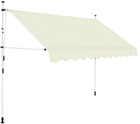 Baziroo Tenda da sole retrattile, funzionamento a mano, tenda da sole estraibile per esterni, con manovella, tenda da balcone Awnings for Patios, tenda da sole per esterni, 250 x 250 cm, tessuto
