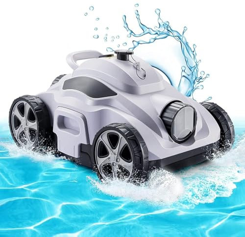 Aspirapolvere intelligente for piscine, pulitore robotico for piscine senza fili, con potente aspirazione e contenitore del filtro di facile accesso,piscine interrate fino a 1100 piedi quadrati