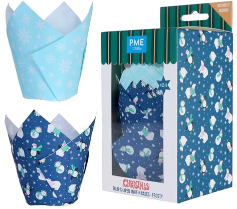 PME Noël Caissettes à Muffins en forme de Tulipe - Gelé (24 pièces)