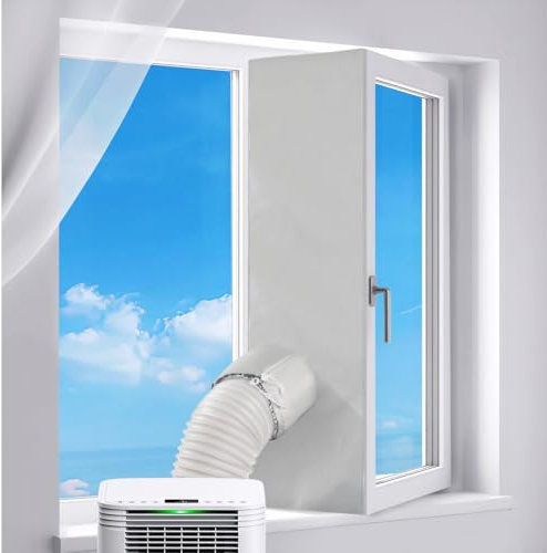 Oziral Junta de ventana para aires acondicionados móviles, funda plateada, junta de ventana para aires acondicionados móviles, 4 metros, compatible con juntas de ventana de aires acondicionados