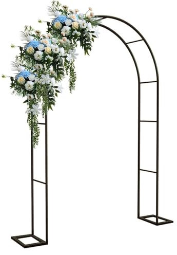 Grande Arche de Jardin en Treillis métallique Noir, Arches de Mariage Robustes pour Plantes grimpantes, pergola, kit d'arche à Ballons, Support de Toile de Fond Robuste (200 x 230 x 40 cm)