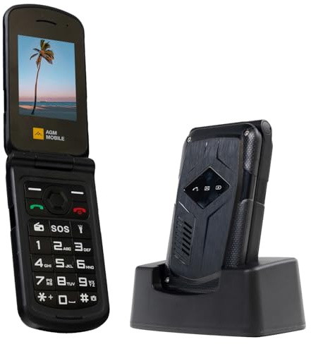 AGM M10 Rugged Flip Phone with Charging Dock