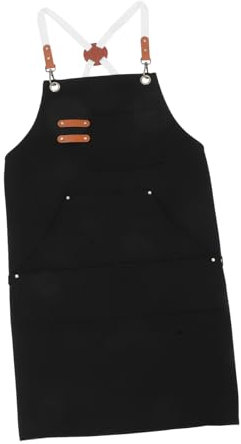 Uonlytech Delantal Negro De Lona Gruesa Para Trabajo Parrilla Jardín Cocina Cocinero Hombre