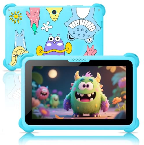 Kids Tablet 7IN Tablets for Kid 3-7, Toddler Tablets for Children with Educational Game, WIFI, Parental Control, Learning App, Shockproof Android Tablet for Toddlers Gift for Child from 3 to 12 (Blue)