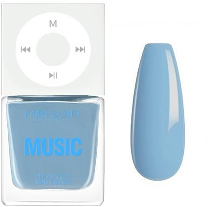 Blue Nail Varnish -Light Blue Nail Polish - Air Quick Dry Nail Varnish - Glossy Pastel Nail Polish - Smooth & Long Lasting Nail Art Polish For Women Girl Manicure DIY