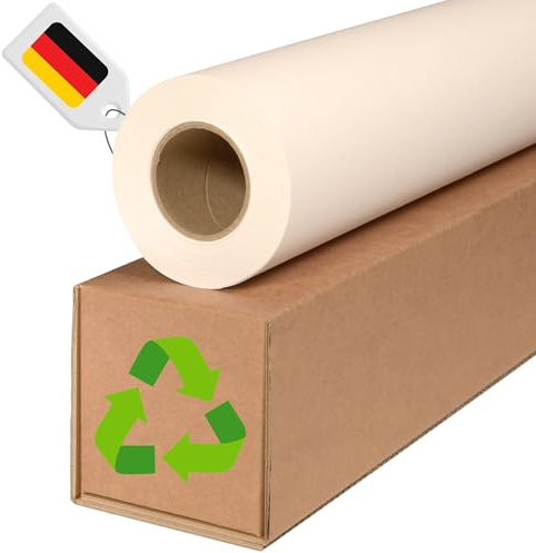 CABROGREEN 100% Recycling Plotterpapier 610mm x 45m 90g - Nachhaltige Plotter Papier Rolle 61cm für CAD-Drucke und Präsentation. DIN A1+ Papier Rolle aus Deutschland! Plotterrolle A1+ - Einzelrolle
