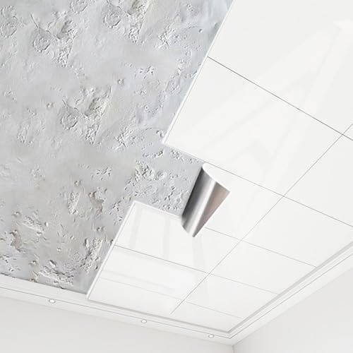 Enigmaire Dalles de Plafond Autocollantes en PVC pour Salle de Bain,Carreaux De Plafond À Décoller Et À Coller,Dalles de Plafond Suspendue en PVC imperméable,pour sous-Sol,Cuisine,Salle De Bain