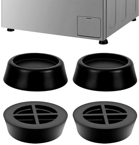 4 PCS Anti Vibration Pads For Washing Machine & Washing-Machine Vibration Pad, Washing Machine Anti-Vibration Pads Dryer Washing-Machine Feet Pad WashingMachine Rubber Feet Pad (All Black)