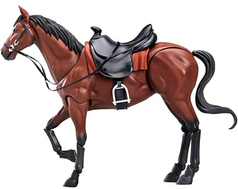 Figurine di cavalli, Action figure realistiche di cavalli, Giocattoli in PVC 8x5 Anime con modelli di raccolta di figure di animali marroni articolari posizionabili