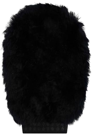 Imperial Riding Putzhandschuh IRH Wool, weicher Pflegehandschuh aus echtem Lammfell, schonender Fellpflegehandschuh für sanfte Reinigung & natürlichen Glanz, Schwarz