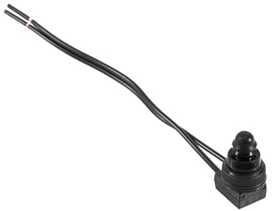 Wakects Interruttore a Pulsante LED da 5 Pezzi, Interruttore Unipolare con Chiusura Automatica in Gomma Impermeabile con Conduttori da 4 Pollici, per Moto, Auto, Barca, Marina