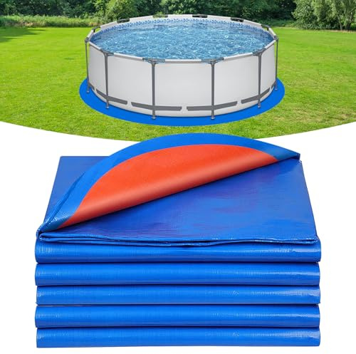 tivekeo Pool Bodenplane Pool Schutzmatten,5.5m Pool Unterlage passend Runder Pool Liner Pad für Flache Pools oberirdische Schwimmbäder Schutz, reißfest