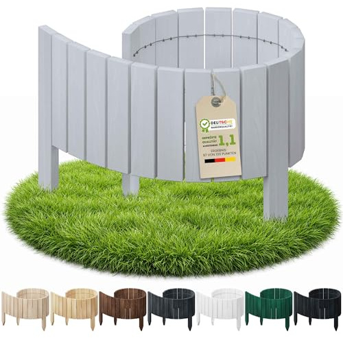 Floranica Bordura Giardino H 30 x L 100 cm Argento bordo dritto | Palizzata in pino a bordo dritto, recinzione bassa dalle linee pulite – accorciabile con le pinze