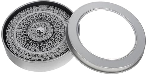 Yardwe Tragbarer Chinesischer Feng Shui Kompass aus Legierung Schwarzer Bagua Metallkompass Widerstandsfähig und Dekorativ für Tempelanwendung und Reise