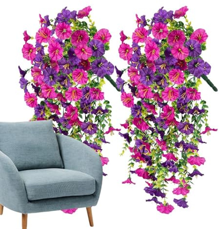 Konstgjorda Petunior för Utomhus 2 Stycken Imiterade Blommor