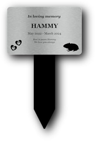 Origin Personalized Pet Hamster Memorial, Engraved Plaque, Garden Stake, Outdoor, Grave Marker, Pet Sympathy Gift, Designs and Photo Option.