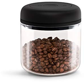 Fellow Atmos Vacuum Canister for Coffee & Food Storage - Airtight Sealed Container, Clear Glass, Medium Coffee Bean Storage, 0.7 Litre Jar