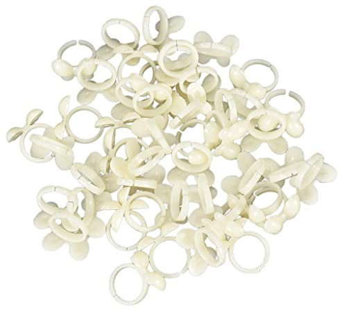 Toygogo 100pcs Bagues Affichage Couleur Nuancier Vernis a Ongles Accessoires de Maquillages Ongles Polonais - Manucure - Blanc