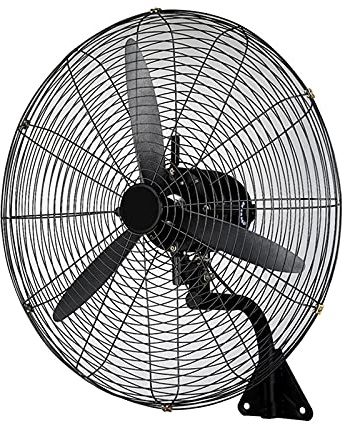 HLILY Ventilatore da Parete,Industriale Ventilatore Oscillante A Parete,3 velocità,Ventola Turbo in Metallo,per Casa E Ufficio Ristorante- Motore Potente E Silenzioso(Nero 55cm-78cm)
