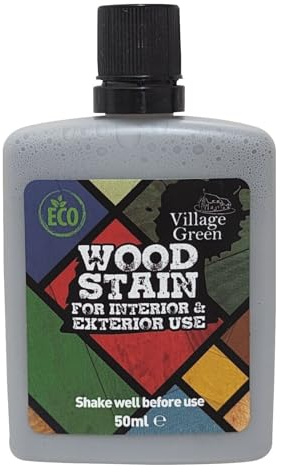 Tinte de madera listo para usar de Village Green - A base de agua, ecológico, de calidad premium (Seta, 50ml)