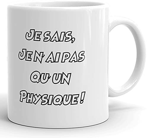 Kalféa Mug humour sexy je n'ai pas qu'un physique silhouette homme musclé offrir tasse céramique idée cadeau originale et drôle fête anniversaire Noël pour chéri copain collègue ami 325ml