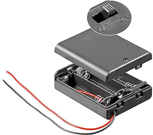 Batteriehalter für 3 Stück Mignon AA LR6 Batterien 4,5 Volt mit Kabel und Stecker – Batteriehalter AA Mignon, Batterie Halterung Elektronik (Kunststoff)