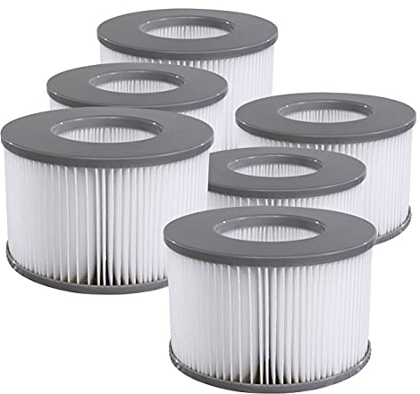 Miweba Original MSpa Whirlpool Ersatz Filter - Filterkartusche 6er Pack- Für aufblasbare Pools - Modelle ab 2020 - Comfort - Frame - Premium - Muse - Urban (6X Wasserfilter Modell ab 2020)