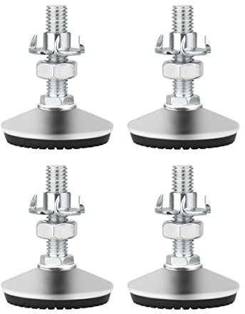 Drenky Vis de Réglage pour Meuble, M10 x 30mm Pieds de Nivellement Réglable Hauteur en Acier Inoxydable avec Base en Caoutchouc Antidérapant et écrou en T, 4 pièces