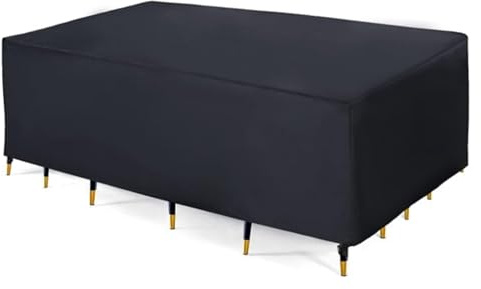 JORON Abdeckung für Gartenmöbel, Abdeckplane Gartenmöbel Wasserdicht Anti-UV 210D Oxford Gewebe, Abdeckplane Schutzhülle Winterfest Tisch für Gartentische Terrassenmöbel - Schwarz, 250 x 210 x 90cm
