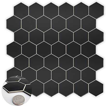 INNO STICKERS 10 Blatt sechseckige Fliesenrückwand zum Abziehen und Aufkleben, wasserdicht, zum Aufkleben, 29 x 29 cm, selbstklebende Marmorfliesen für Küche, Bad, Schlafzimmer