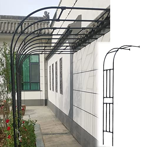 Rosenbogen Metall Stabil GartenHalbbogen Breit,Wetterfest Torbogen Rankgitter Rosen Wandbogen Rankhilfe (Schwarz, 120x240cm/3.9x7.9ft)