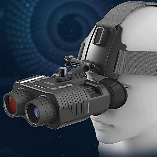 GEJLELDS Binoculares de Visión Nocturna 1080P Montaje en la Cabeza, Gafas de Visión Nocturna Manos Libres Recargables, Infrarrojo IR de 850NM, Aumento 4X, para Casco, Caza
