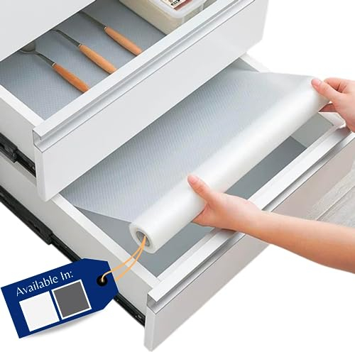 Linda's Essentials Kitchen Drawer Liners (60 x 200 cm) - Non-Slip Cupboard & Fridge Mats, Protects from Spills, Multi-Use Shelf & Cabinet Liner, Great Kitchen Accessory (Clear)