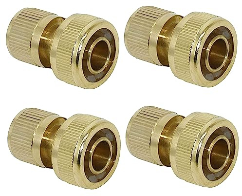 Hydrogarden Raccord d'Arrosage 19 mm (3/4) en Laiton, Rapide Raccord Connecteurs pour Tuyau d’arrosage dans Le Jardin(4PACK)