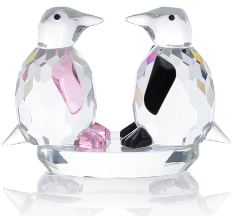 Movdyka Pinguin-Figuren aus Kristallglas, Dekoration, Geschenke für Damen und Herren, niedliche Pinguin-Figuren, Sammlerstücke, Tier, geblasenes Glas, Skulptur, Heimdekoration, Tischdekoration