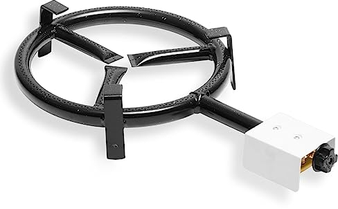 briebe Gasbrenner Paella 1 Flammig 30 cm, Brenner für Grillplatte, Geeignet für Bratpfanne oder Paella-Pfanne Durchmesser von 36 - 42 cm, Flammenregler