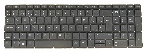 SP Español Teclado para Ordenador portátil HP Probook 450 G6 G7, 455 G6 G7, 450R G6, 455R G6, 2B-ABU07Q100, sin luz de Fondo, sin Cubierta