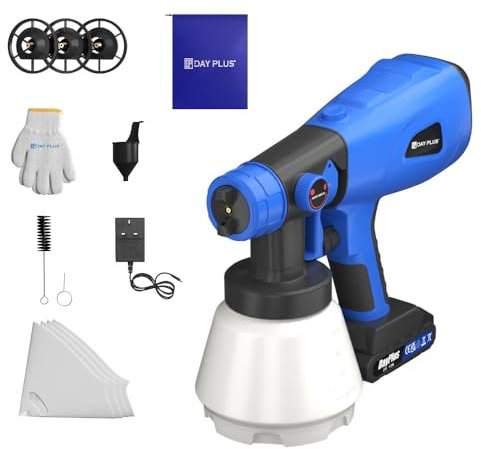 Paint Sprayer for Fencing Walls and Ceilings 800W Cordless Electric Home Outdoor Wall Fence Door Car Repairing Spray Gun with 3 Spraying Patterns,4 Nozzles
